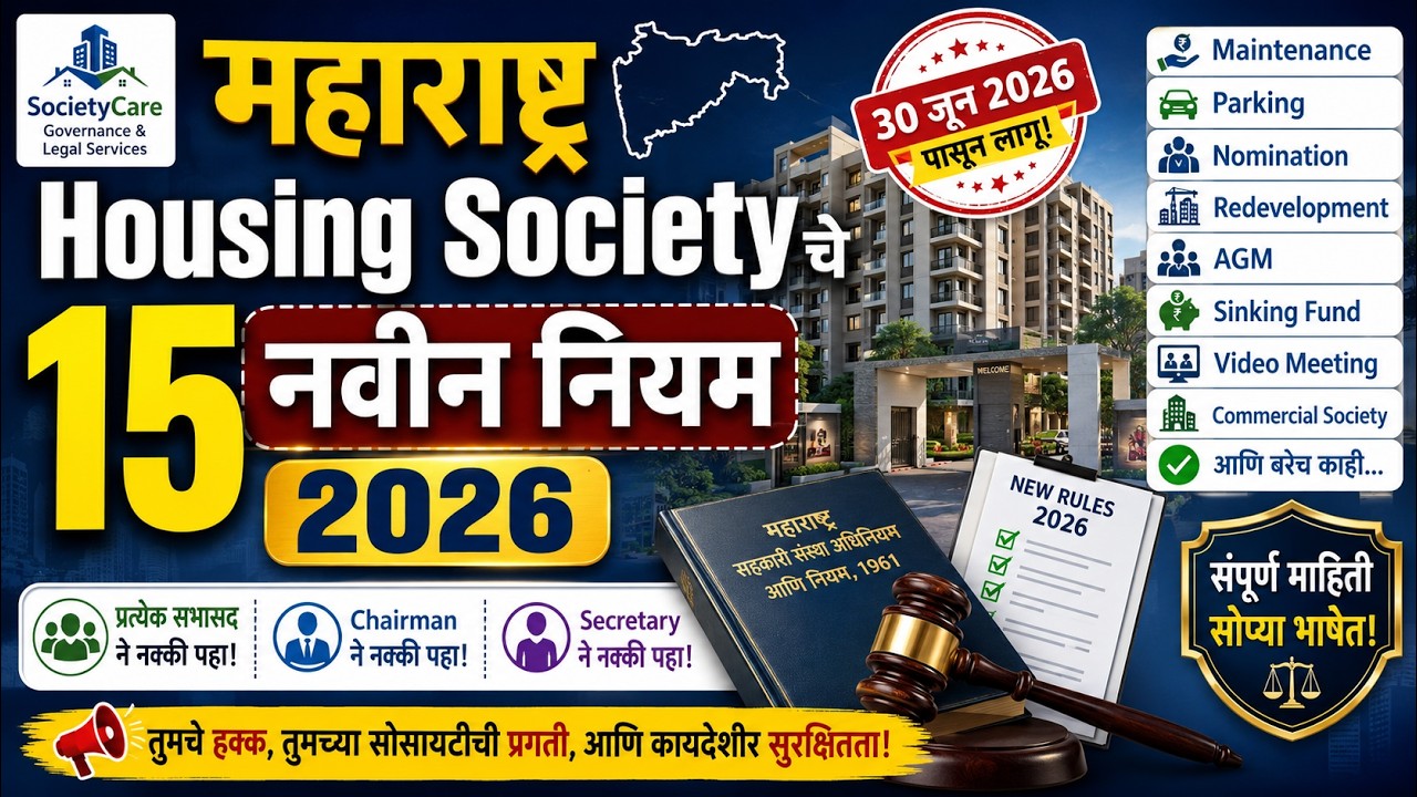 15 New Rules for Maharashtra Housing Societies 2026 | A Must-Watch for Members, Chairmen, and Sec...