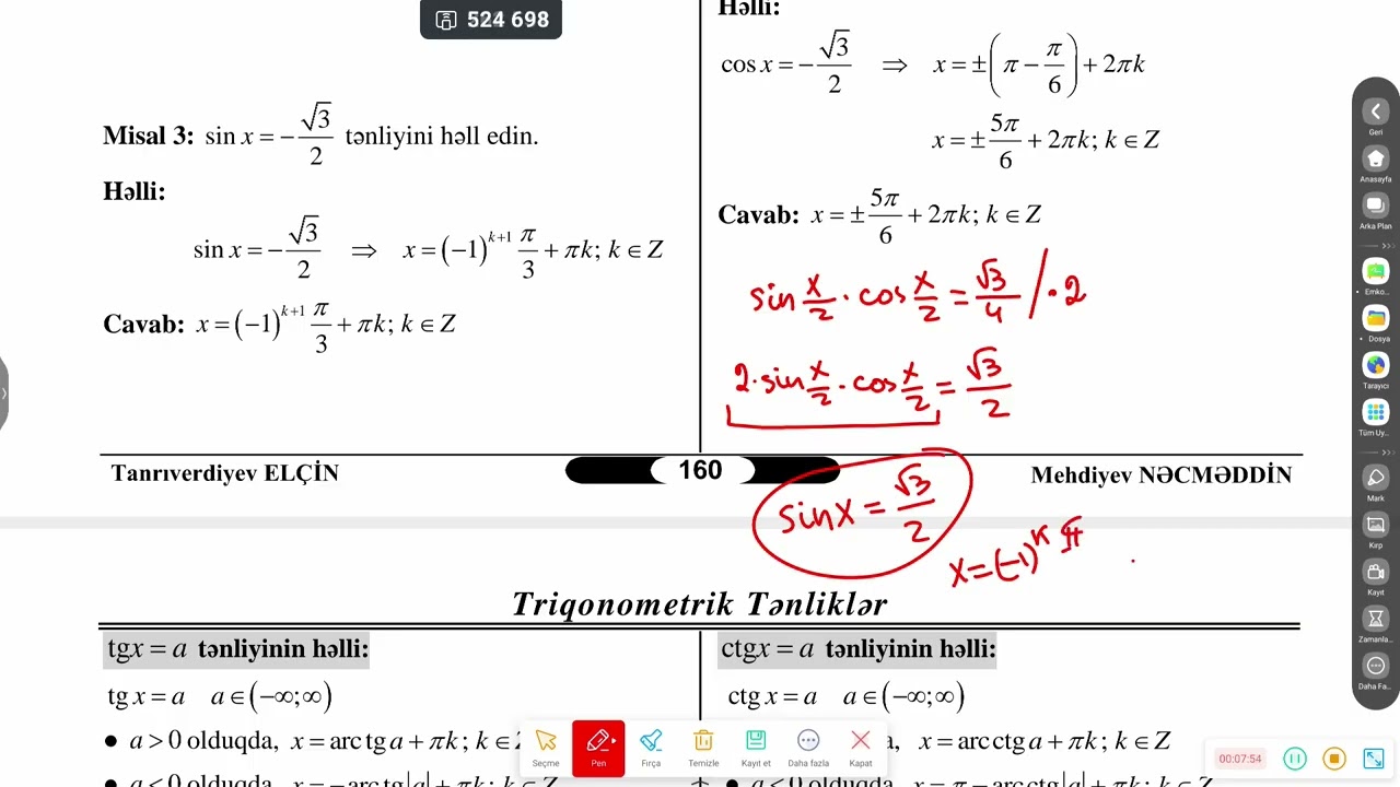 Triqonometrik tənliklər Mövzu  izahı