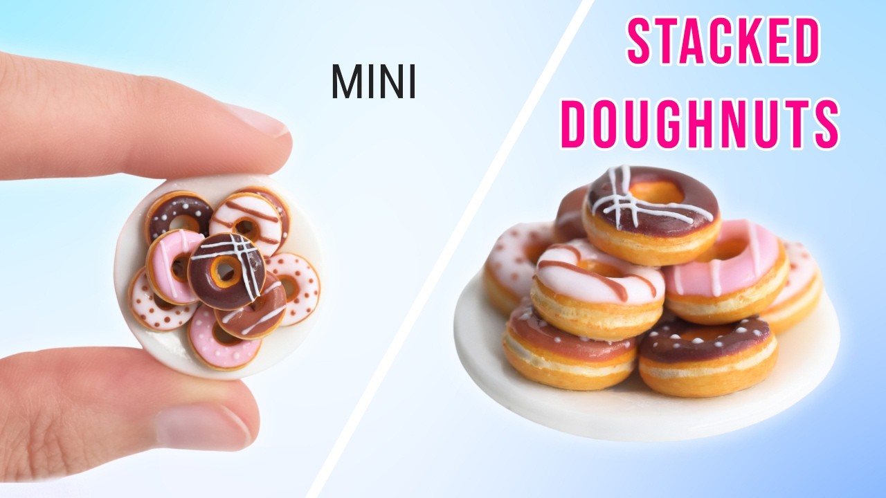 Miniature Plate of Stacked Doughnuts - Polymer Clay Tutorial