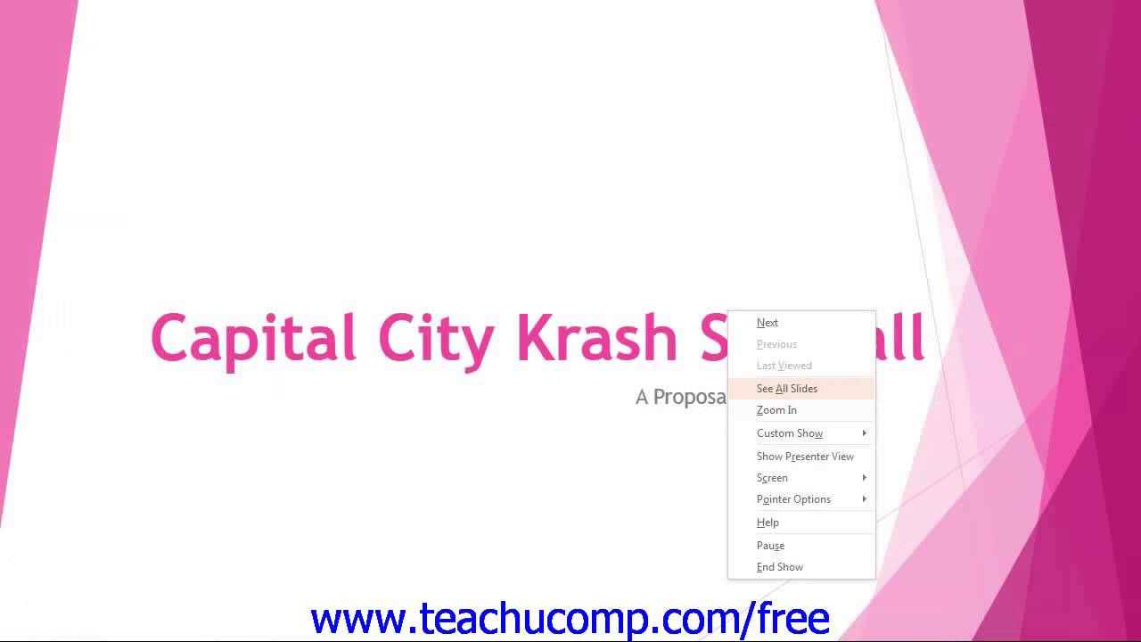PowerPoint 2013 Tutorial Setting Up the Slide Show Microsoft Training Lesson 15.1
