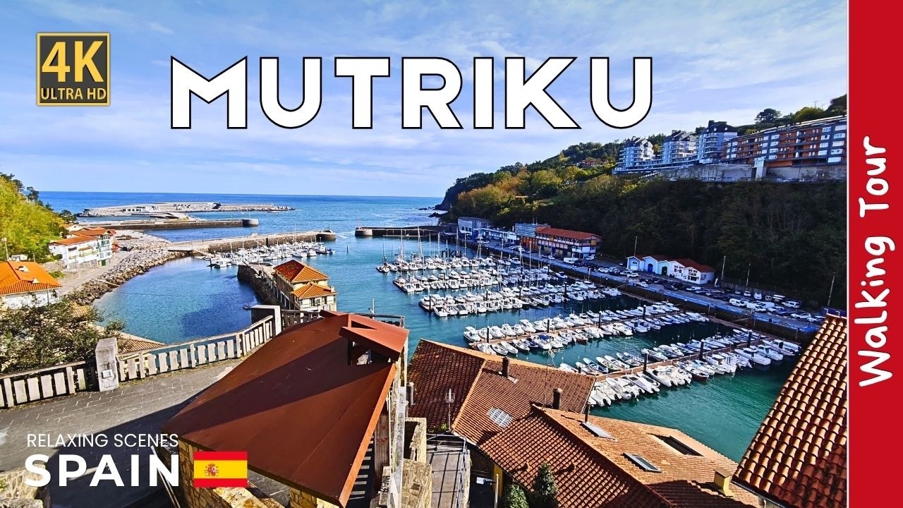 Mutriku Spain Walking Tour 4K HDR | Beautiful Basque Coastal Town & Harbor
