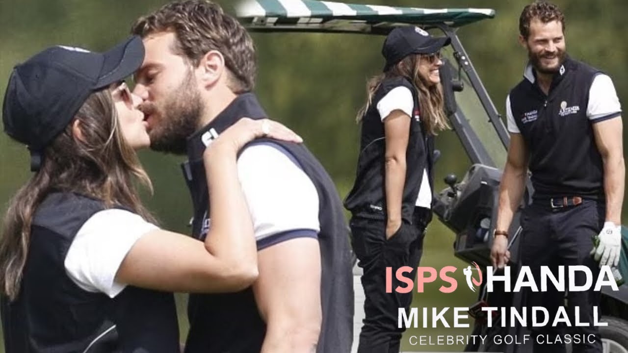 #tb | Jamie Dornan smitten with wife Amelia Warner during a charity golf tournament (2018) ⛳️💚