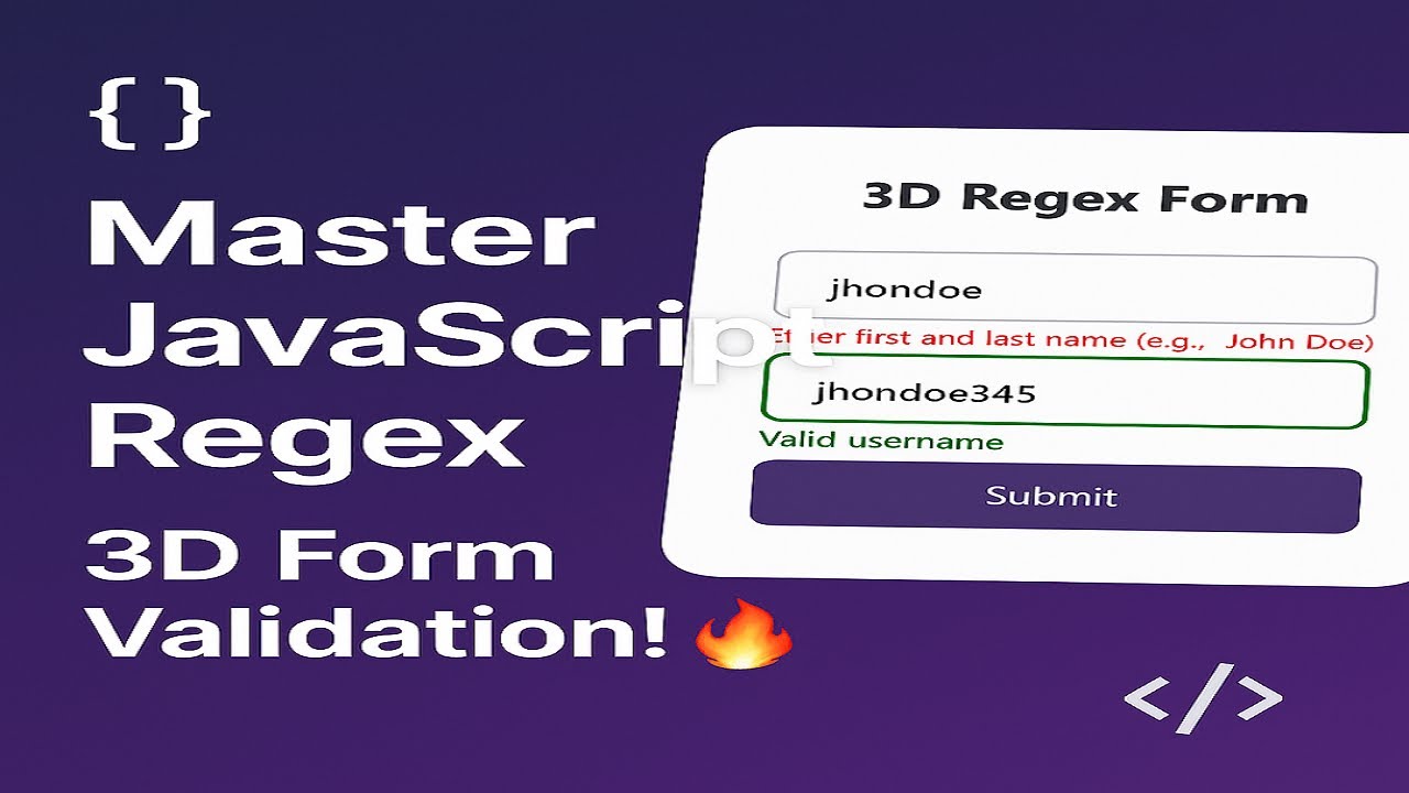 Form Validation with JavaScript Regular Expressions | JavaScript Regex for Beginners
