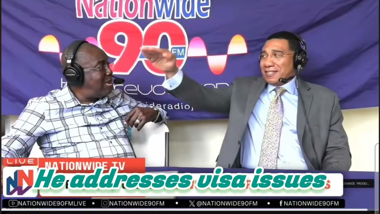 PM Andrew Holness addresses US Visa issues on cliff Hughes online #jlp #jamaica #pnp #politics 