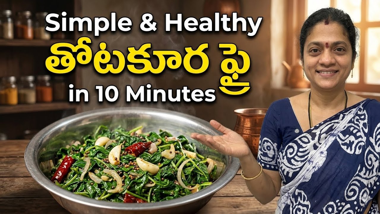 Simple తోటకూర ఫ్రై in 10 minutes😍🥰 
