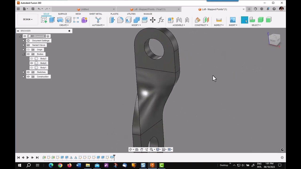 Lofting Using Mapped Points in Fusion 360