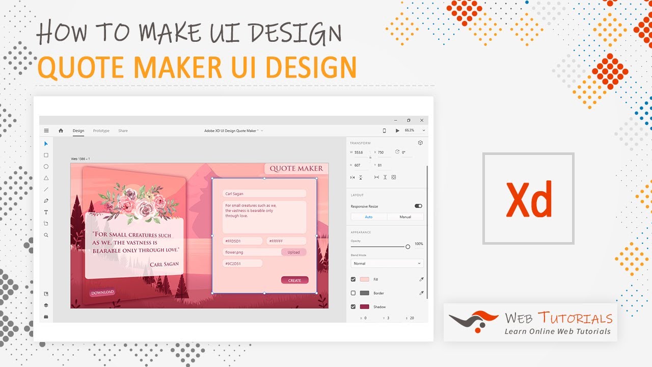 Quote Maker UI Design in Adobe XD