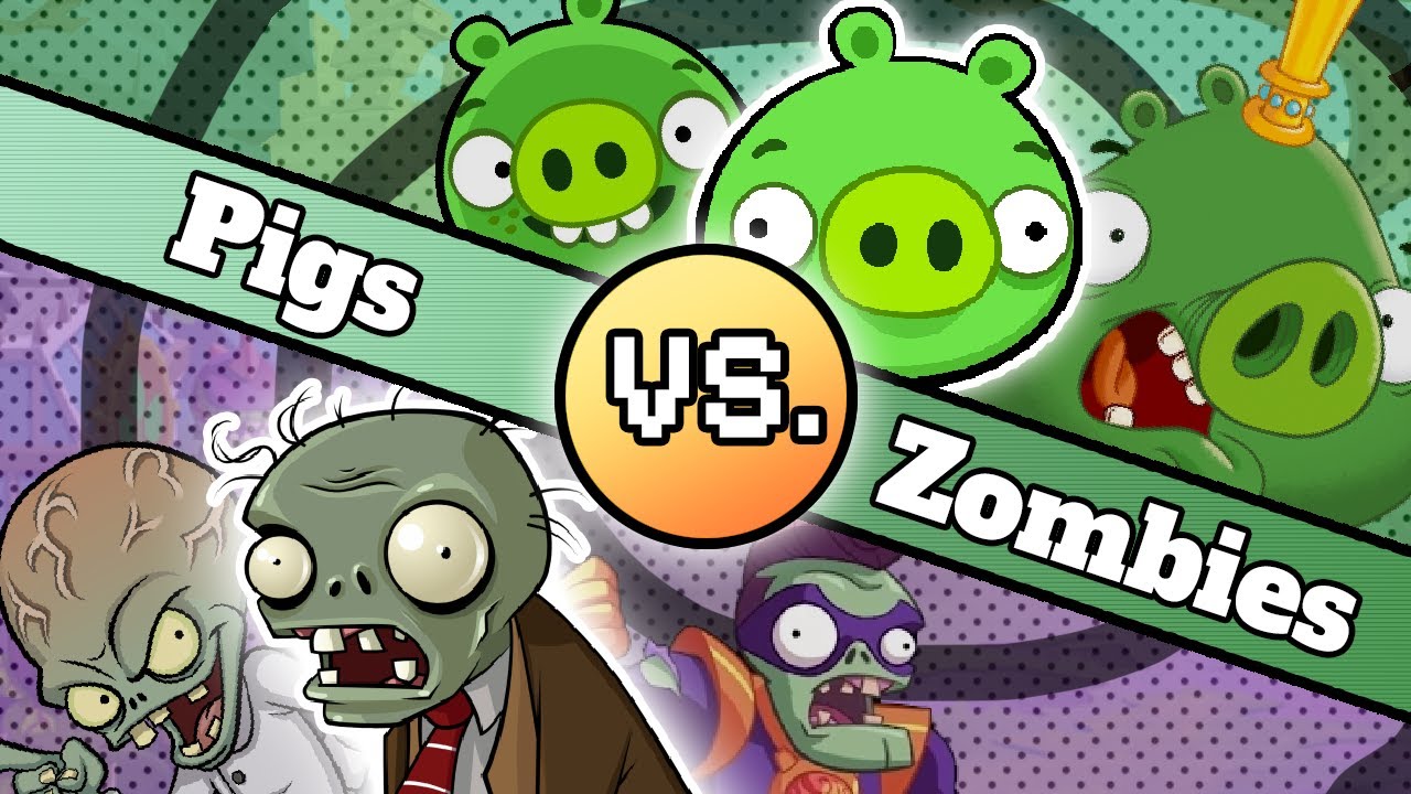 Pigs VS. Zombies - (angry Birds VS. Plants vs. Zombies) - Sprite Animation.