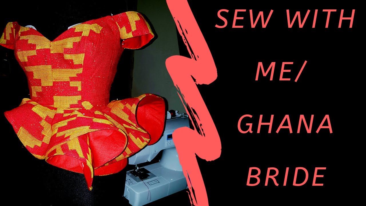 OFF SHOULDER KENTE BRIDAL DRESS SEW ALONG.