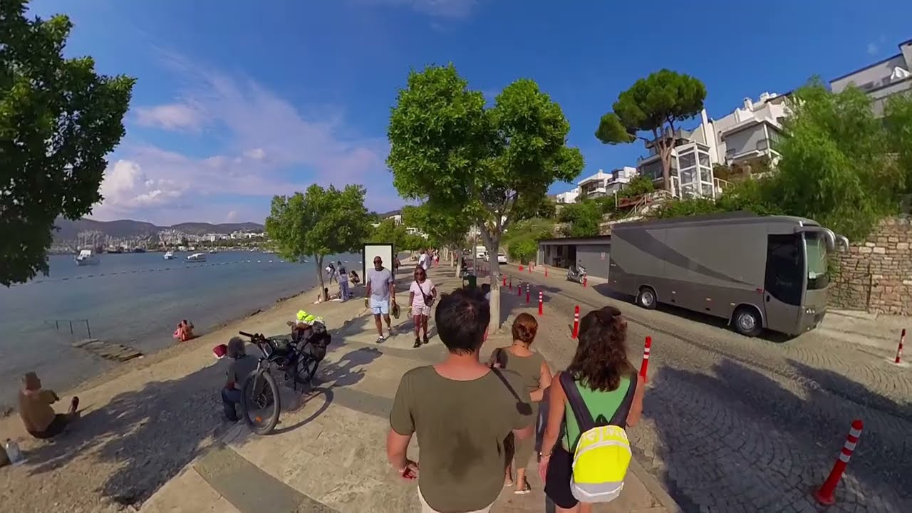Bodrum, Kumbahçe ve Kale Şehir Yürüyüşü Turu. Bu videoda konuşma ve yorum yoktur. Sadece şehir sesi