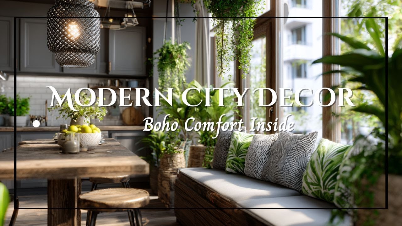 Декор квартиры в стиле городского бохо: индустриальные детали с мягкими бохо-акцентами и растениями