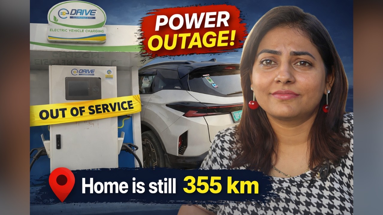 EP16 😱 BPCL eDrive Charger Power Outage! 355 KM Still Left | Tata Harrier EV QWD | NE-4