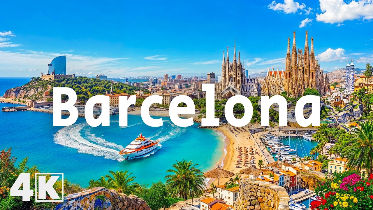 [4K] Barcelona 🇪🇸 Explore Stunning Coastlines, Iconic City Views & Mediterranean Deep House Vibes!