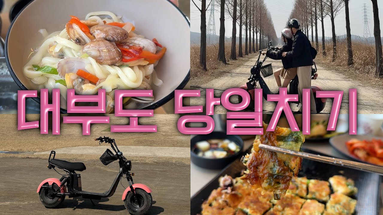 [소편시] 봄맞이 대부도 당일치기 코스! 바지락 칼국수+해물파전에 바이크까지 봄에 꼭 가보세요☆ 전동바이크, 디비비칼국수, 바다향기테마파크