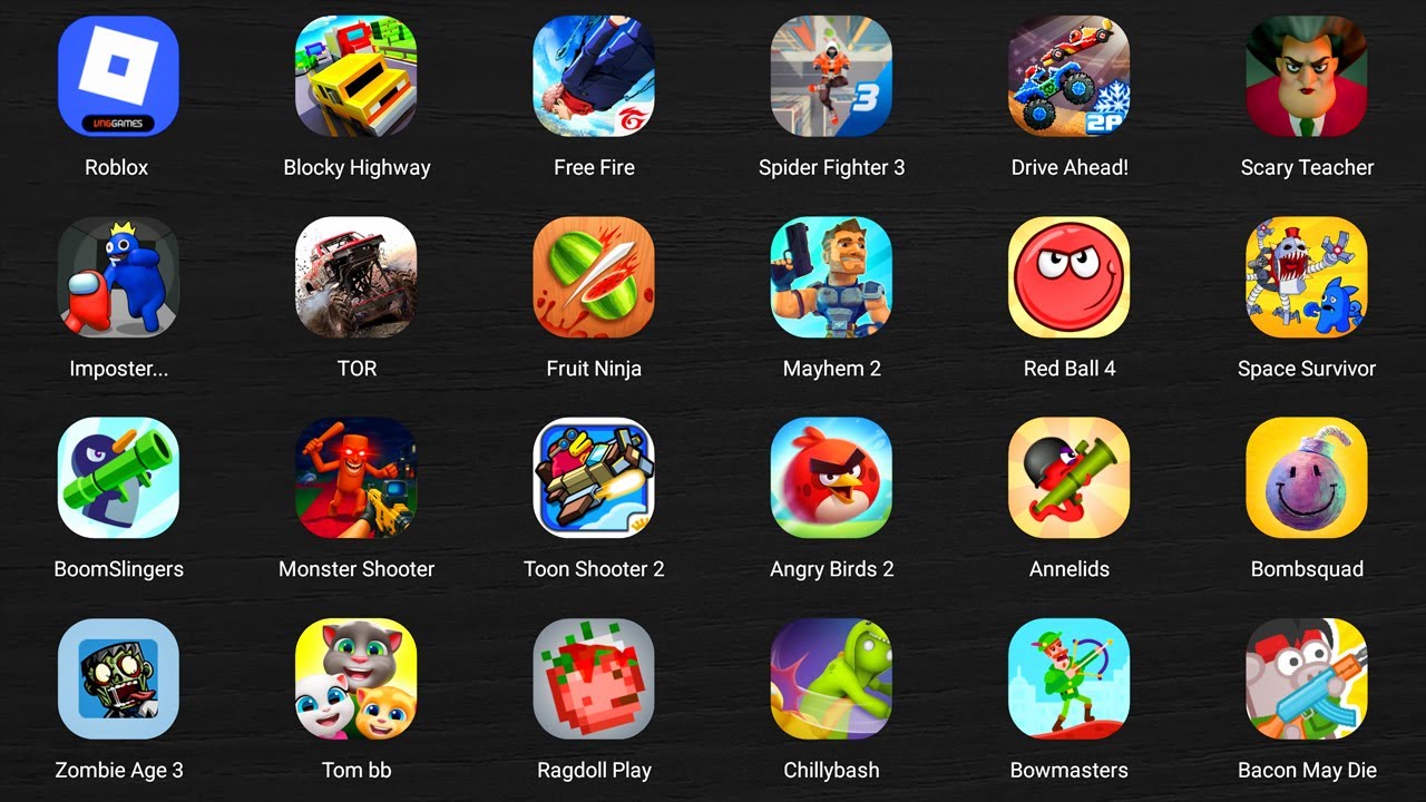 Roblox,Thief Puzzle,Run From Grandpa,Save The Fish,Find the Alien 2,Ragdoll Games,Granny,Ink Games