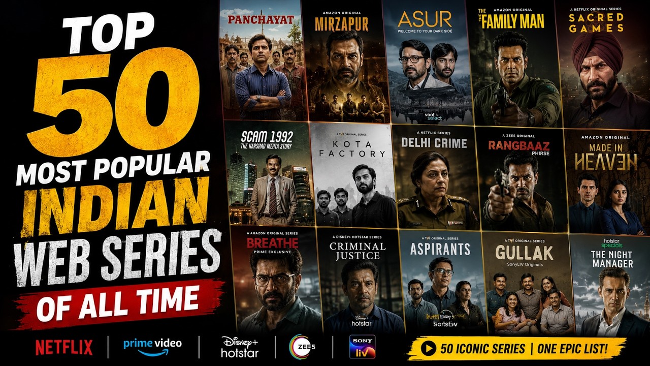 Top 50 Most Popular Indian Web Series of All Time | Mirzapur | The Family Man