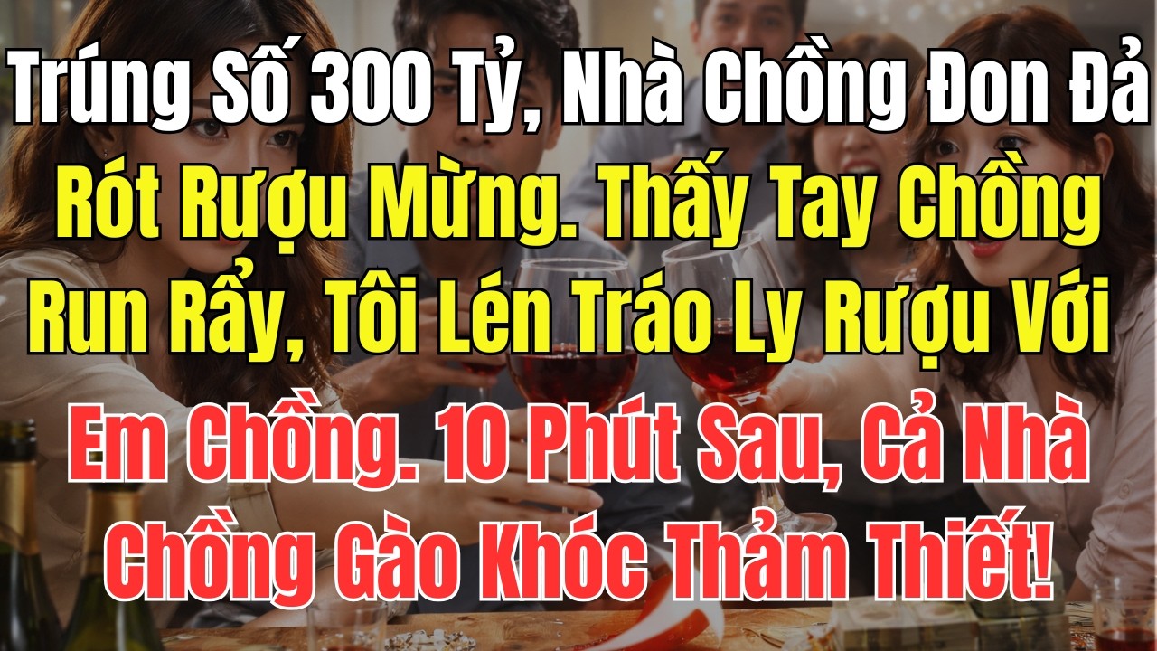 Trúng Số 300 Tỷ, Nhà Chồng Đon Đả Rót Rượu Mừng. Thấy Tay Chồng Run Rẩy, Tôi Lén Tráo Ly Rượu Với...