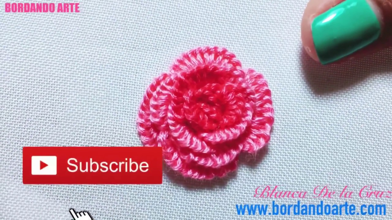 PUNTADA DE ROSA CON RELIEVE BORDAR CAST ON STITCH ROSE