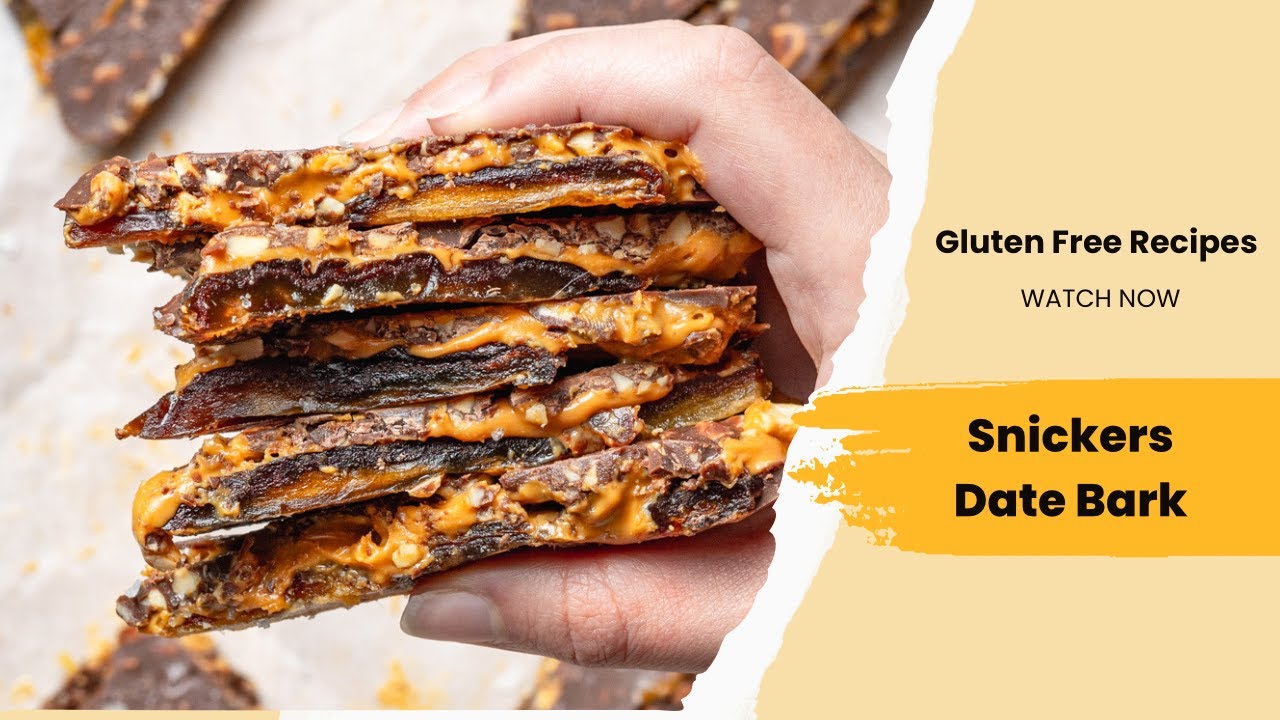 Snickers Date Bark, gluten free and dairy free