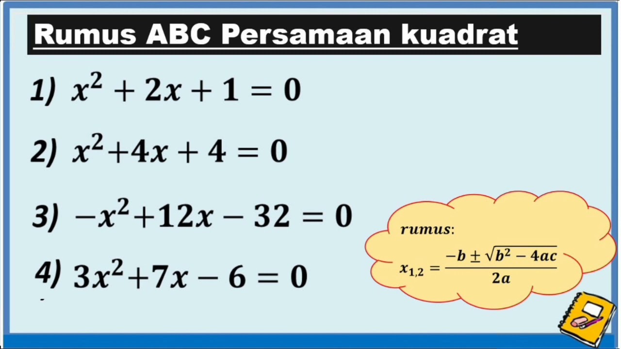 Rumus ABC Persamaan Kuadrat