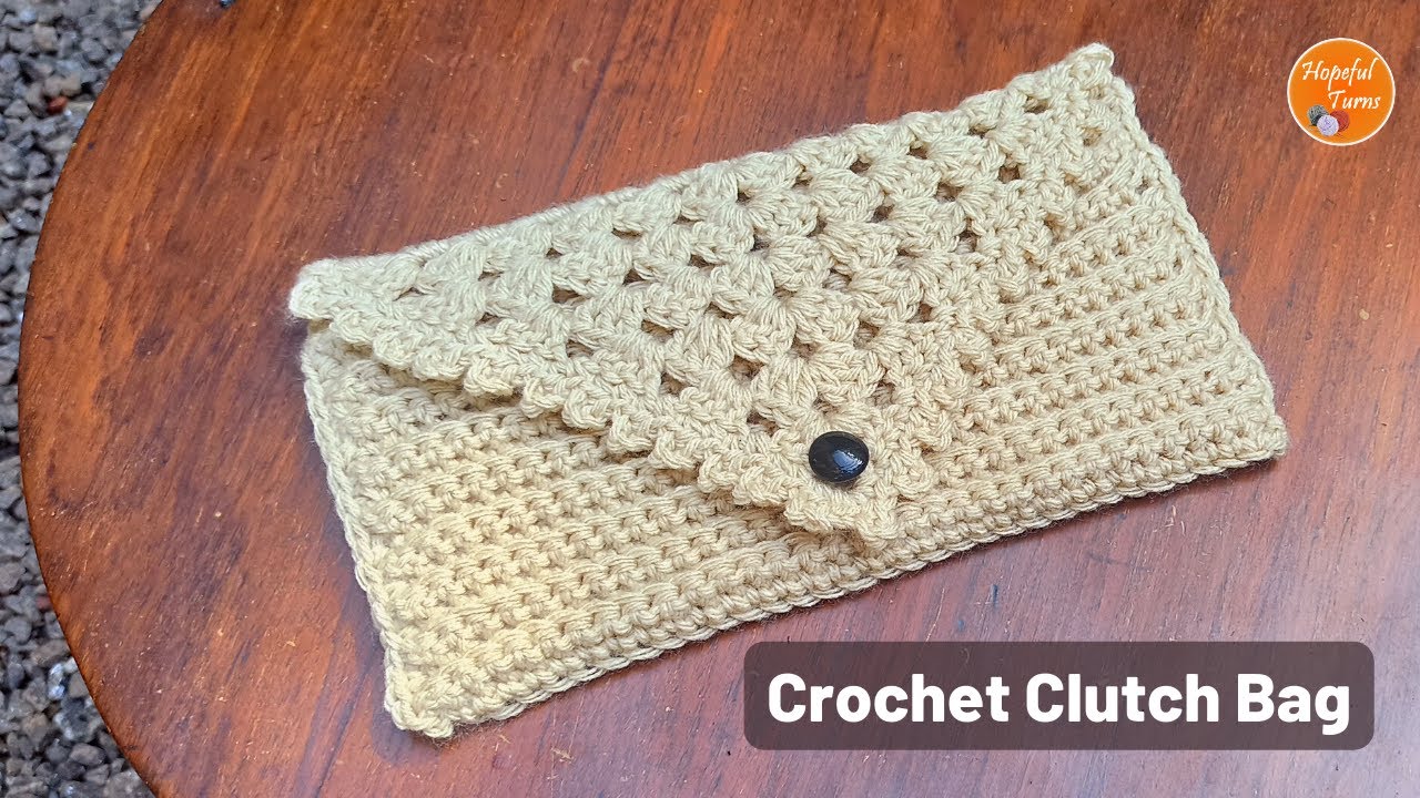How to Crochet Easy Clutch Purse with Granny Triangle