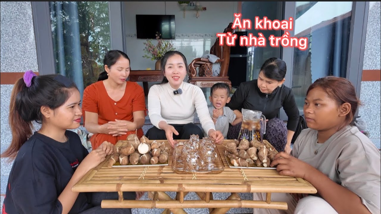 Xuống Nhà Bà Nội Đào Khoai Từ Luộc Ăn 