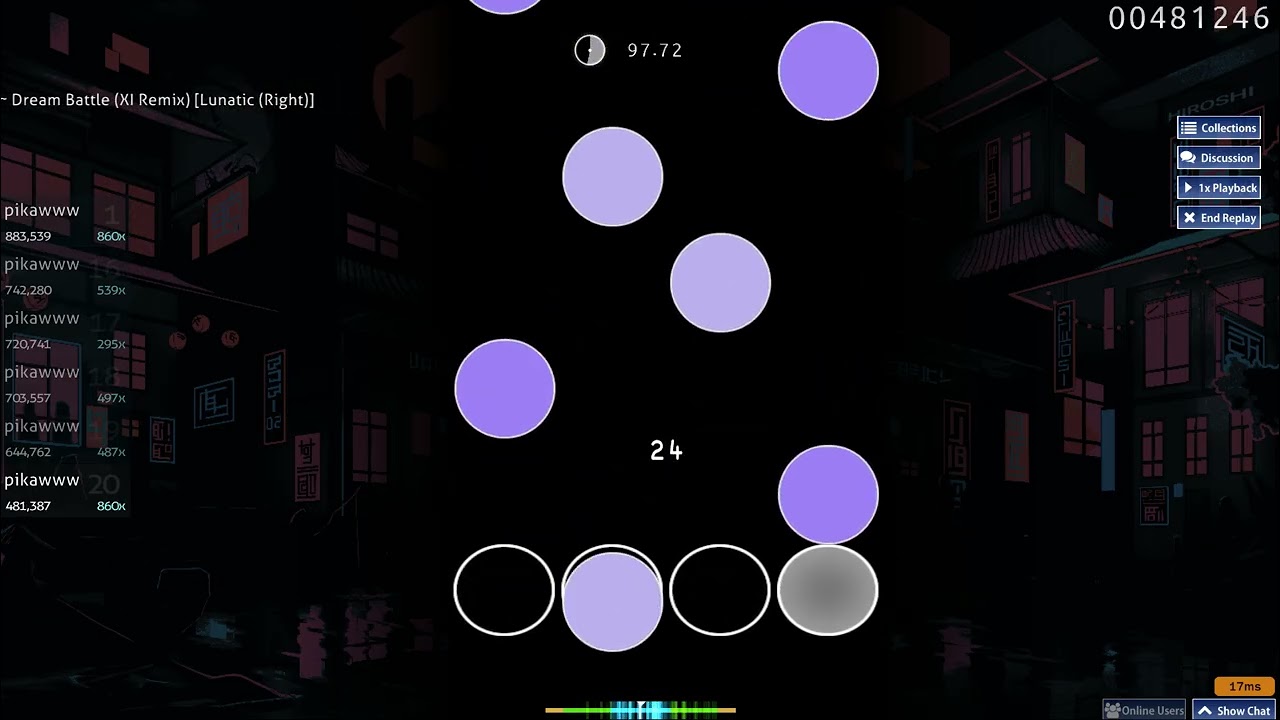 reimu's theme osu!mania lunatic right side 96.63