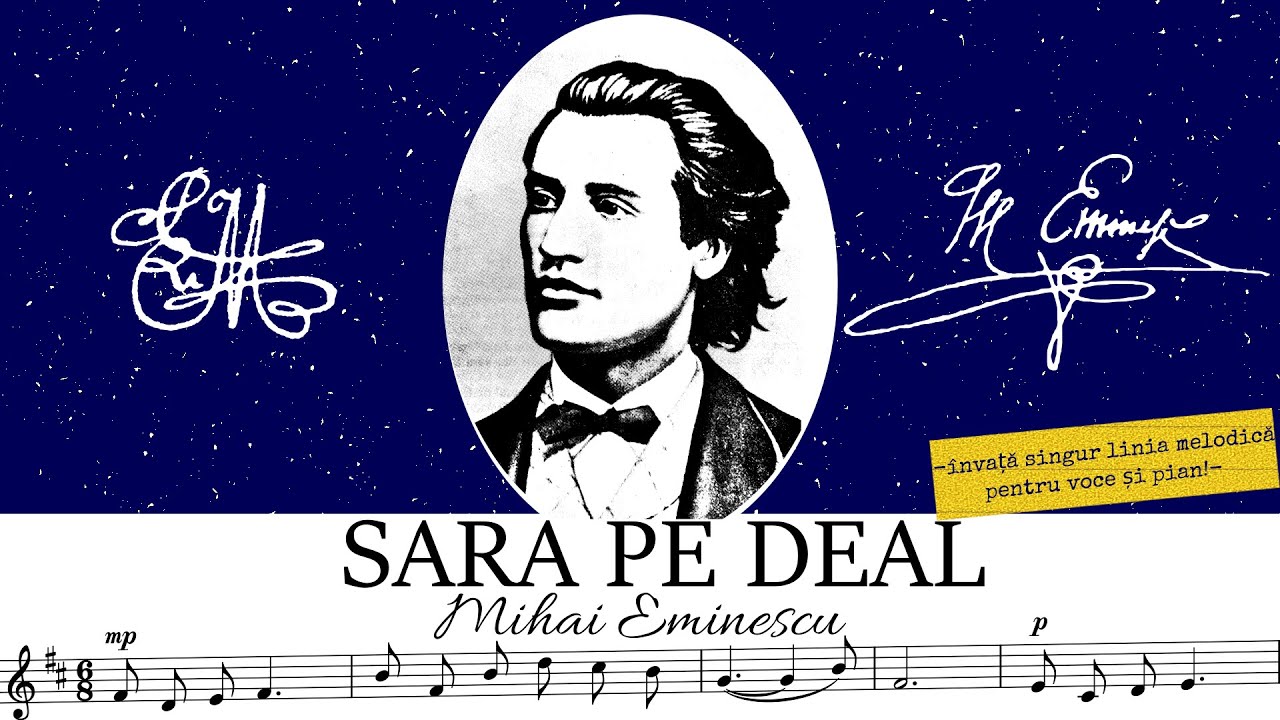SARA PE DEAL de MIHAI EMINESCU, linie melodică pentru voce și pian