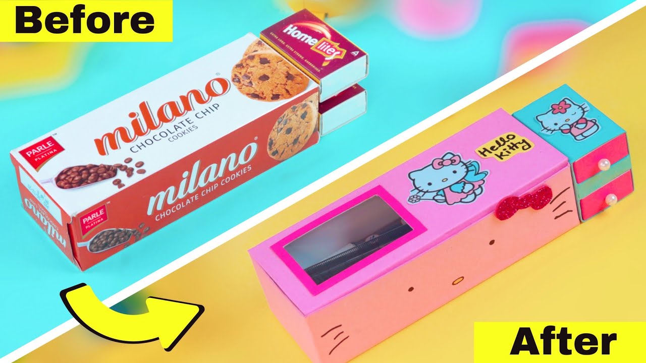 DIY Pencil box from waste box and matchbox || How to make pencil box with cardboard
