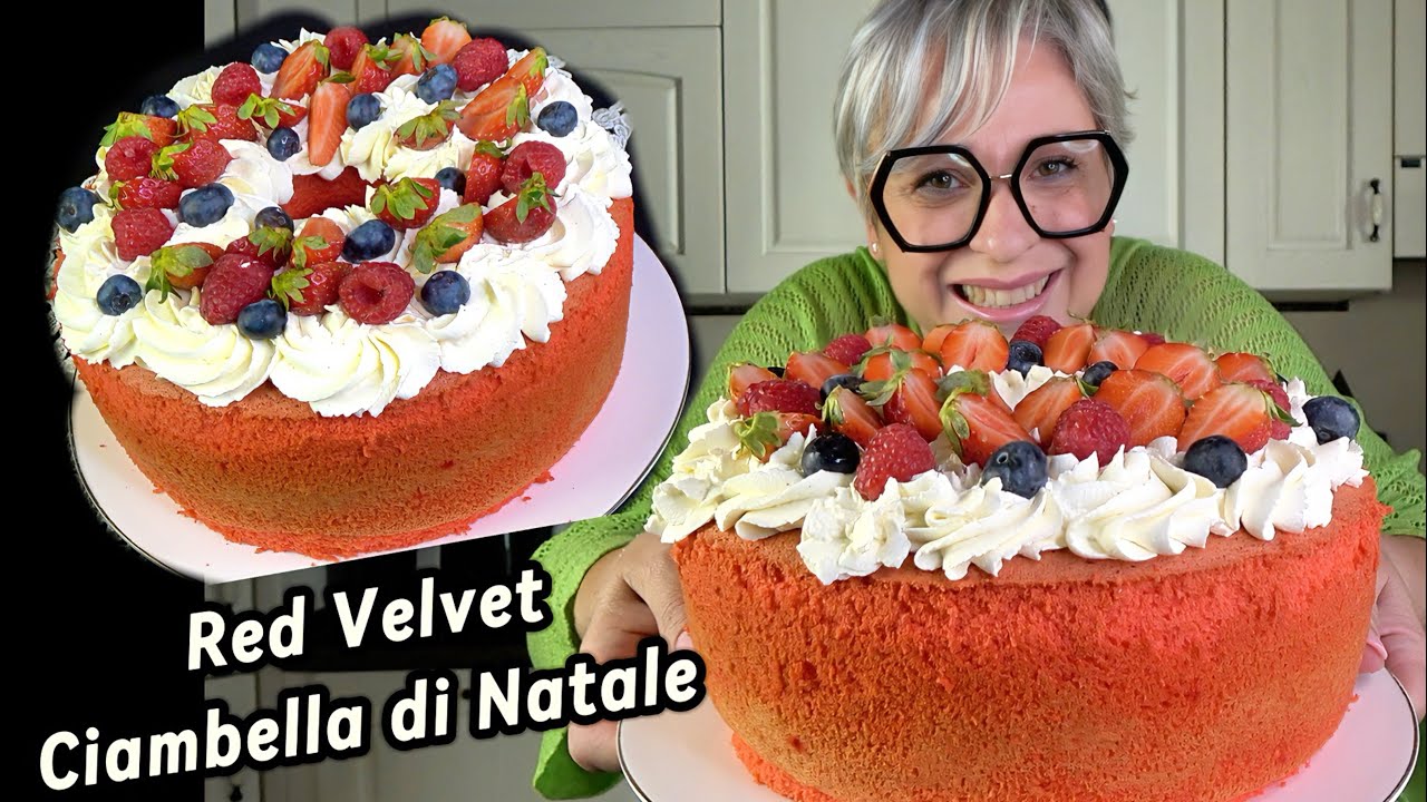 Chiffon Cake CIAMBELLA DI NATALE 🎄Facile e Sofficissimo Christmas Chiffon Cake Red Velvet🎅🏻🎄