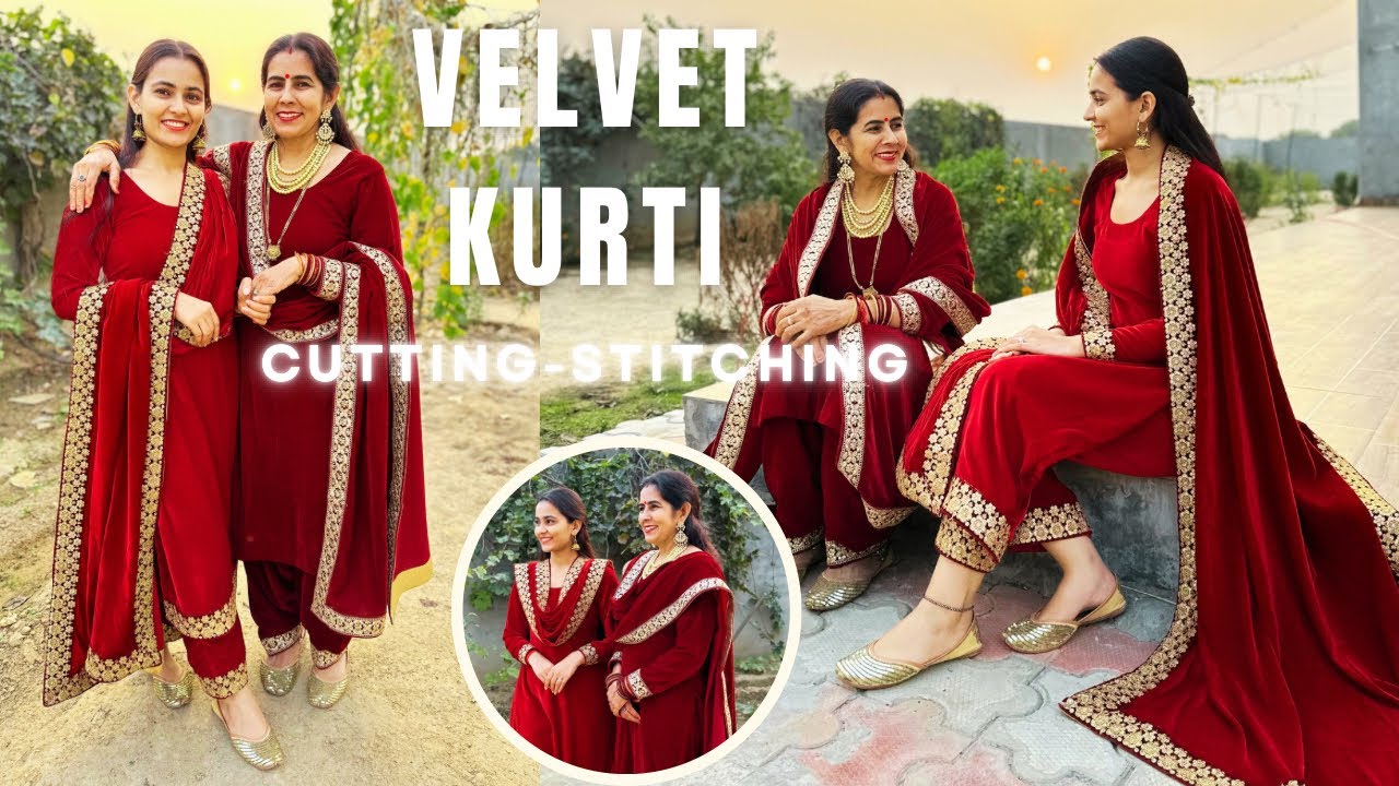 Designer Velvet Kurti ♥️ | Cutting and Stitching