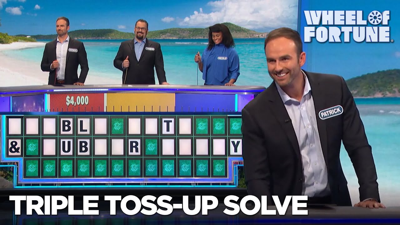 Patrick Solves All 3 Puzzles in the Triple Toss-Up Round | Wheel of Fortune