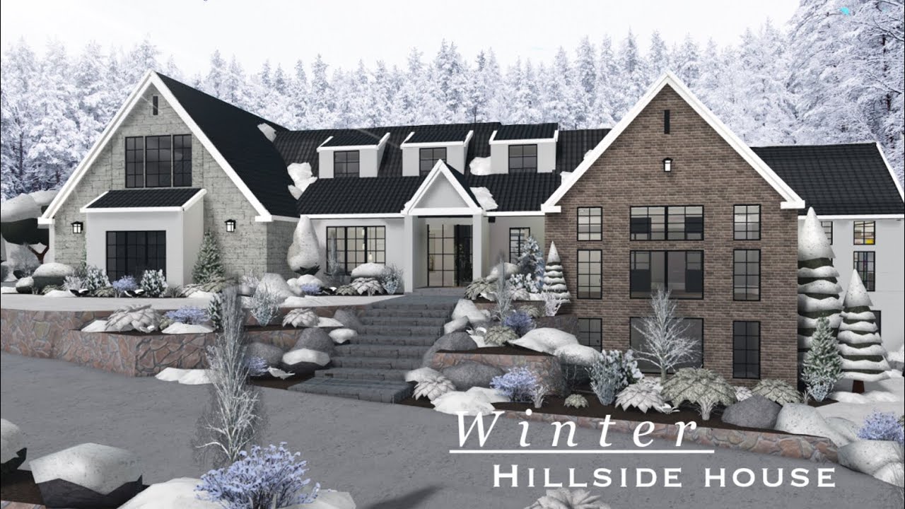 Bloxburg: Winter Hillside House | speed build | final part | 1.4mil