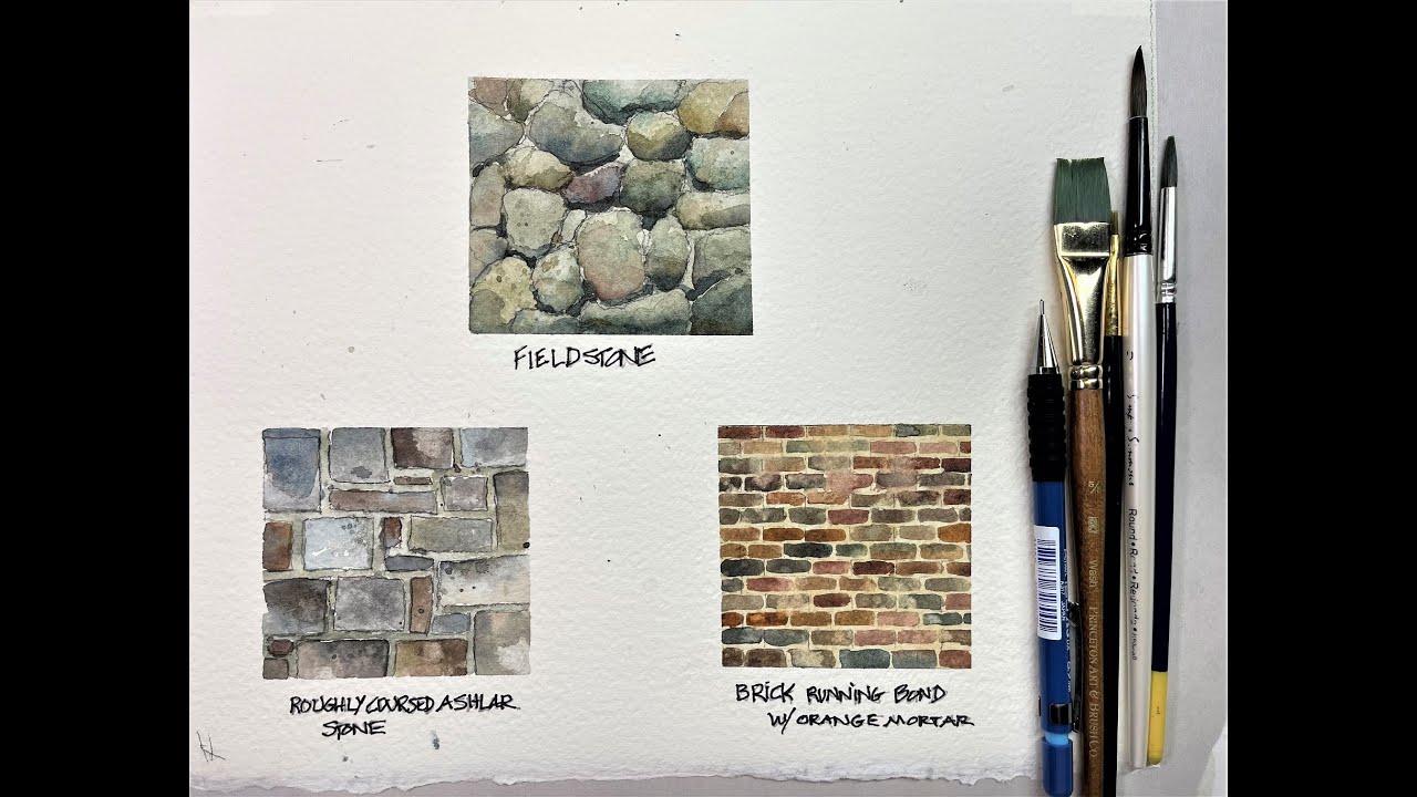 How to Create Brick & Stone Watercolor Design Patterns - with Chris Petri