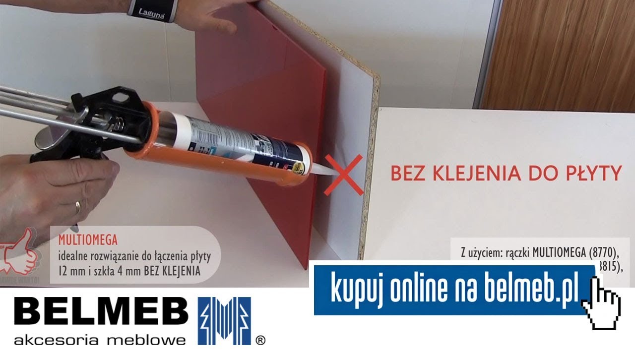 Laguna - montaż szkła 12+4 bez potrzeby klejenia do płyty