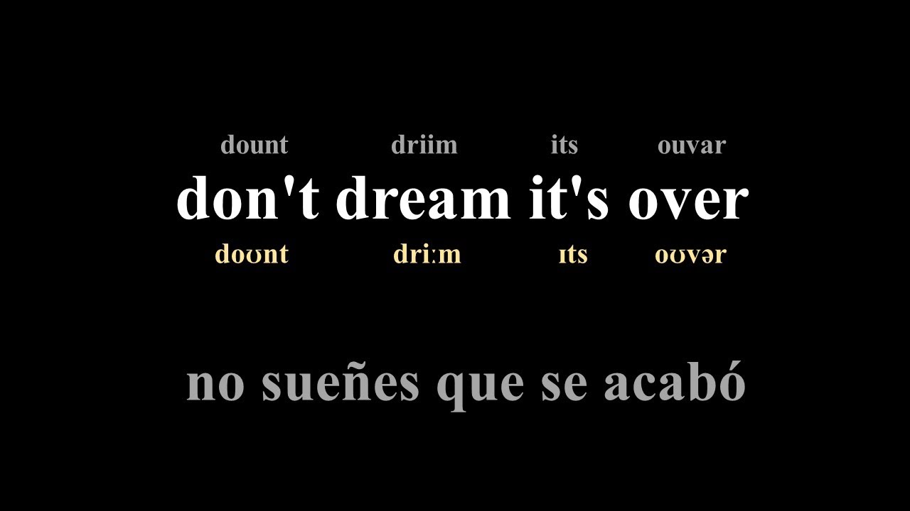 Don't dream it's over - Crowded House -  Letra - Pronunciación en inglés