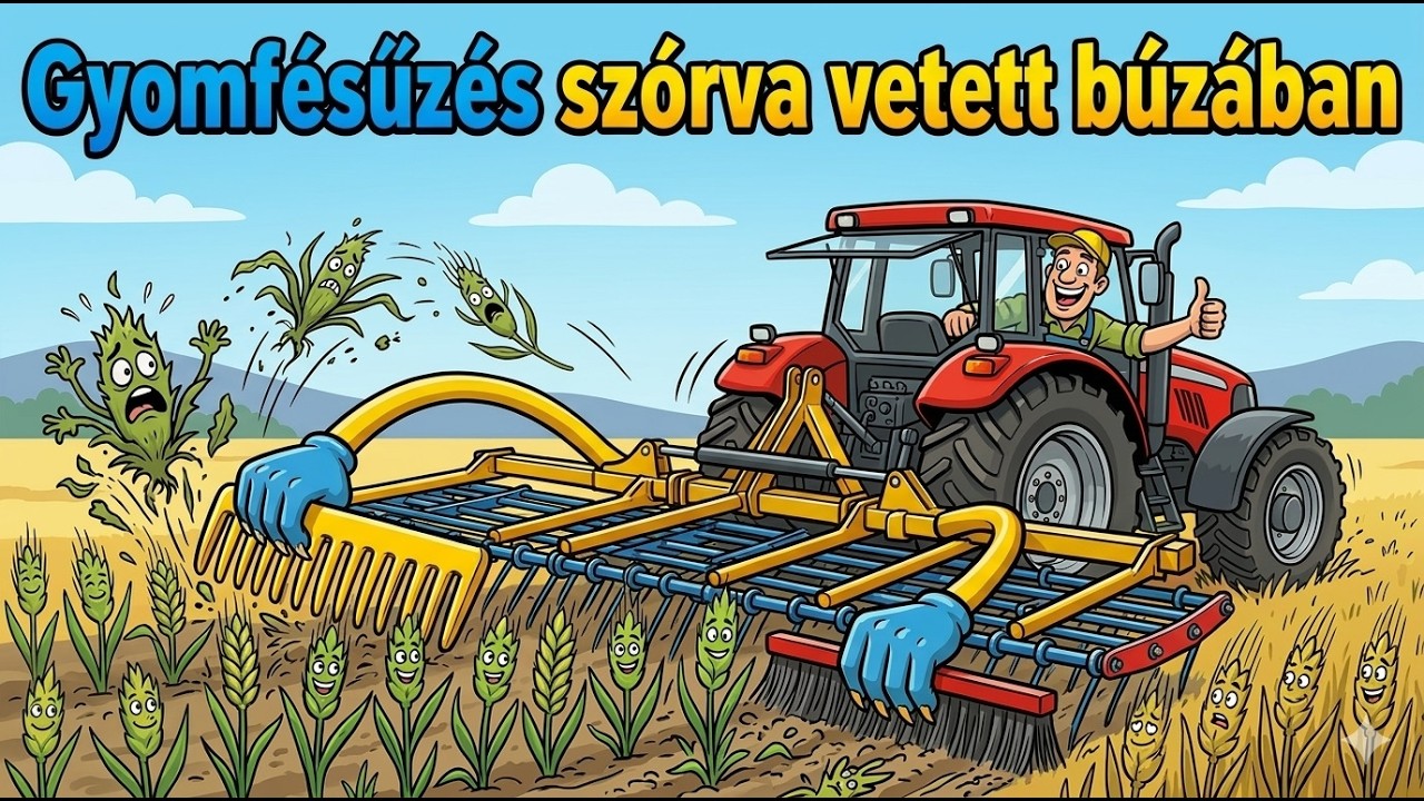 Szórva vetett búza gyomfésűzése. Vajon, hogyan sikerül? Vagyis mit tanultam a beállításról eddig?