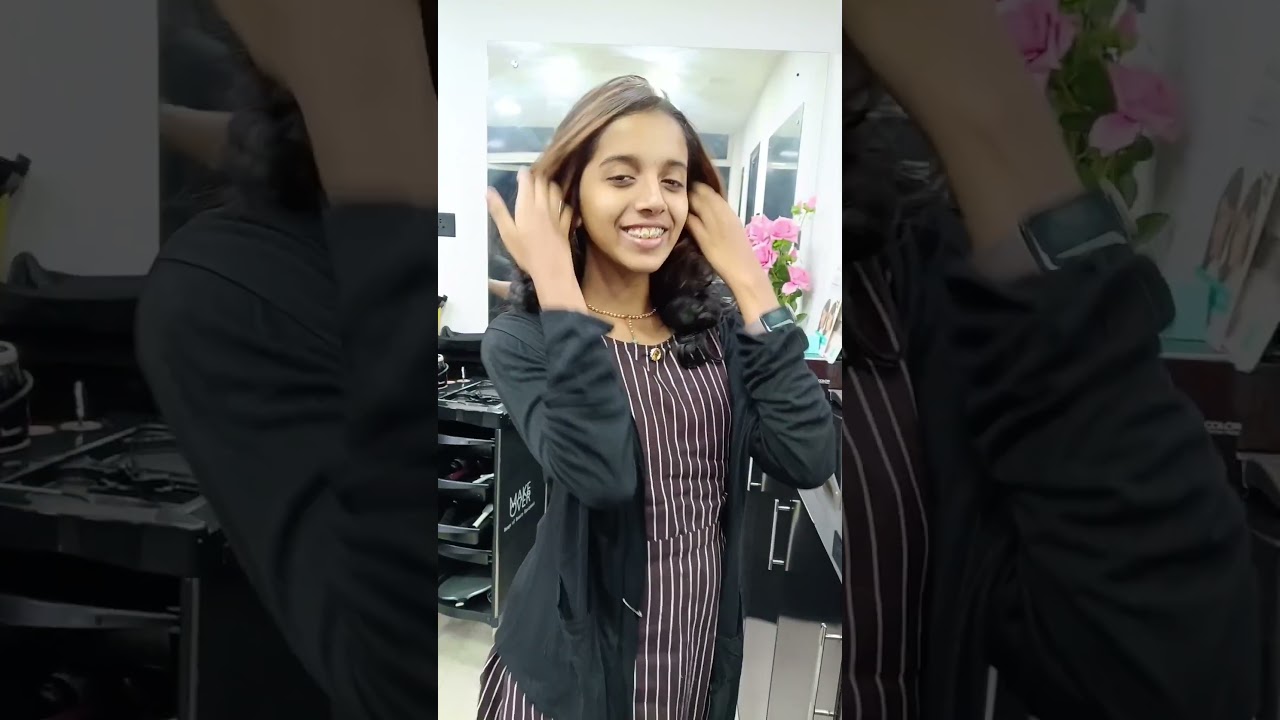Hi everyone today I got my haircut . How is my new haircut.#Haircut.  #Aleena's Savaari Giri Giri .