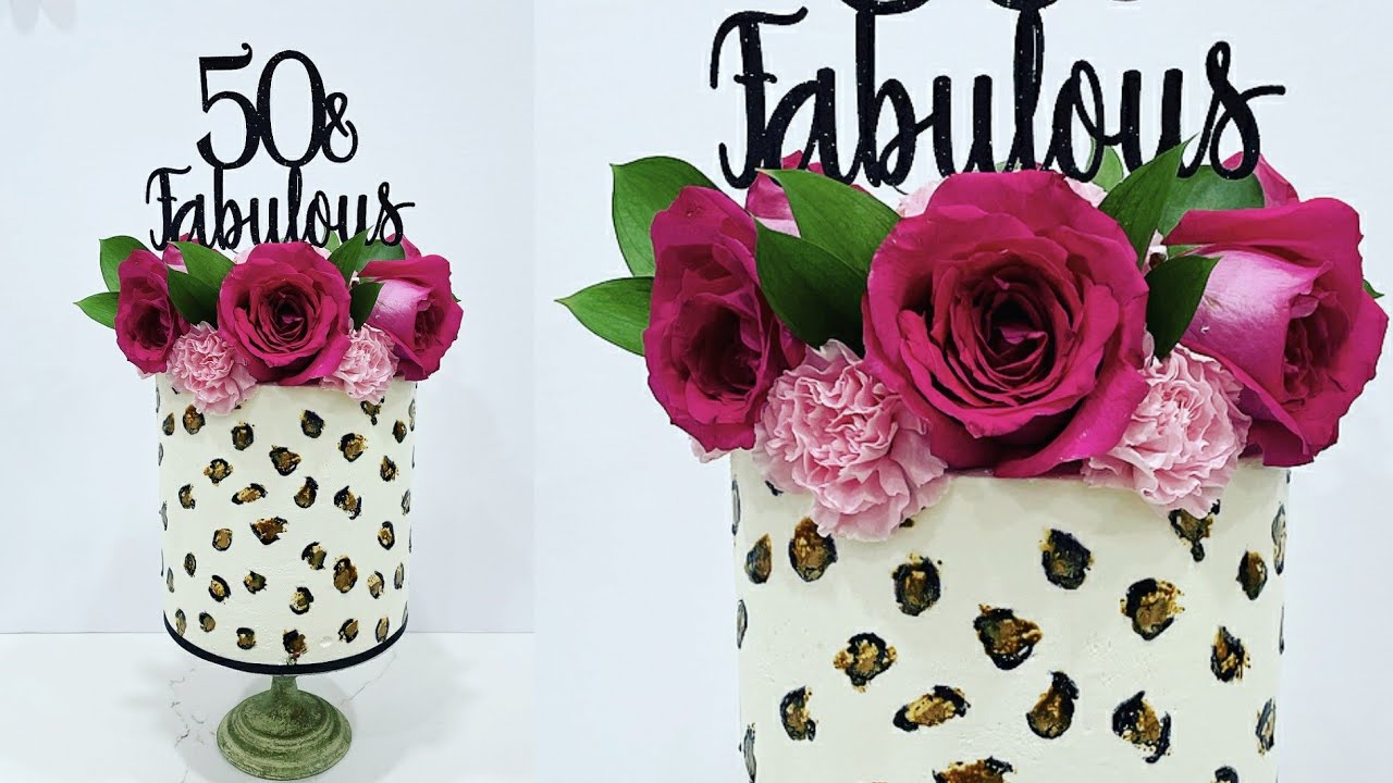 How to paint a leopard print on a buttercream cake | Cake decorating tutorials | Sugarella Sweets