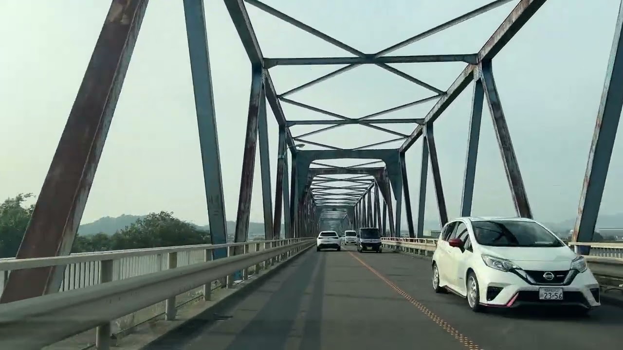 江南市天王町から愛岐大橋〜木曽川堤防道路〜各務原大橋〜江南駅