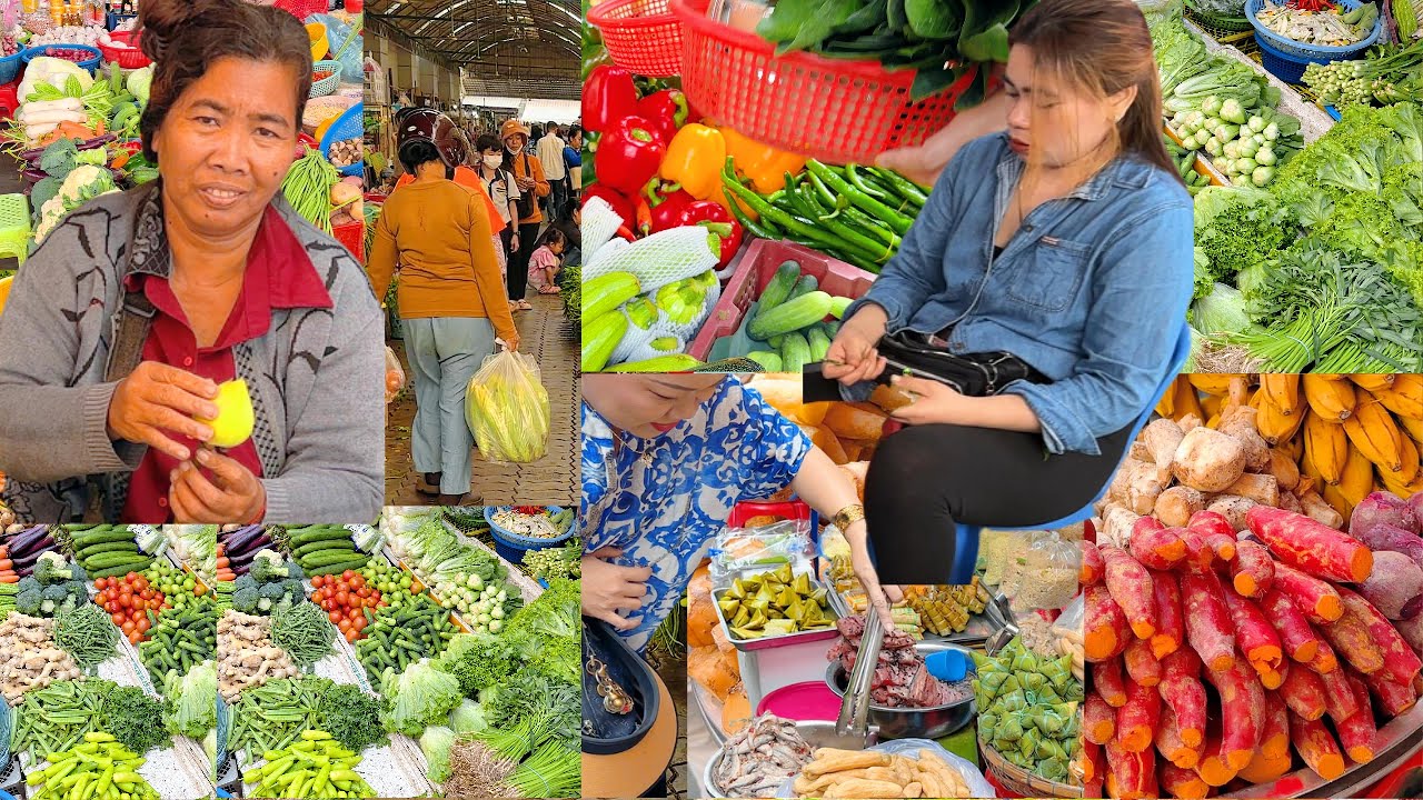 Cambodian Market Walking Tour 2026 – Daily Routine, Fresh Vegetable, Fruit @Boeng Trabek Food Market