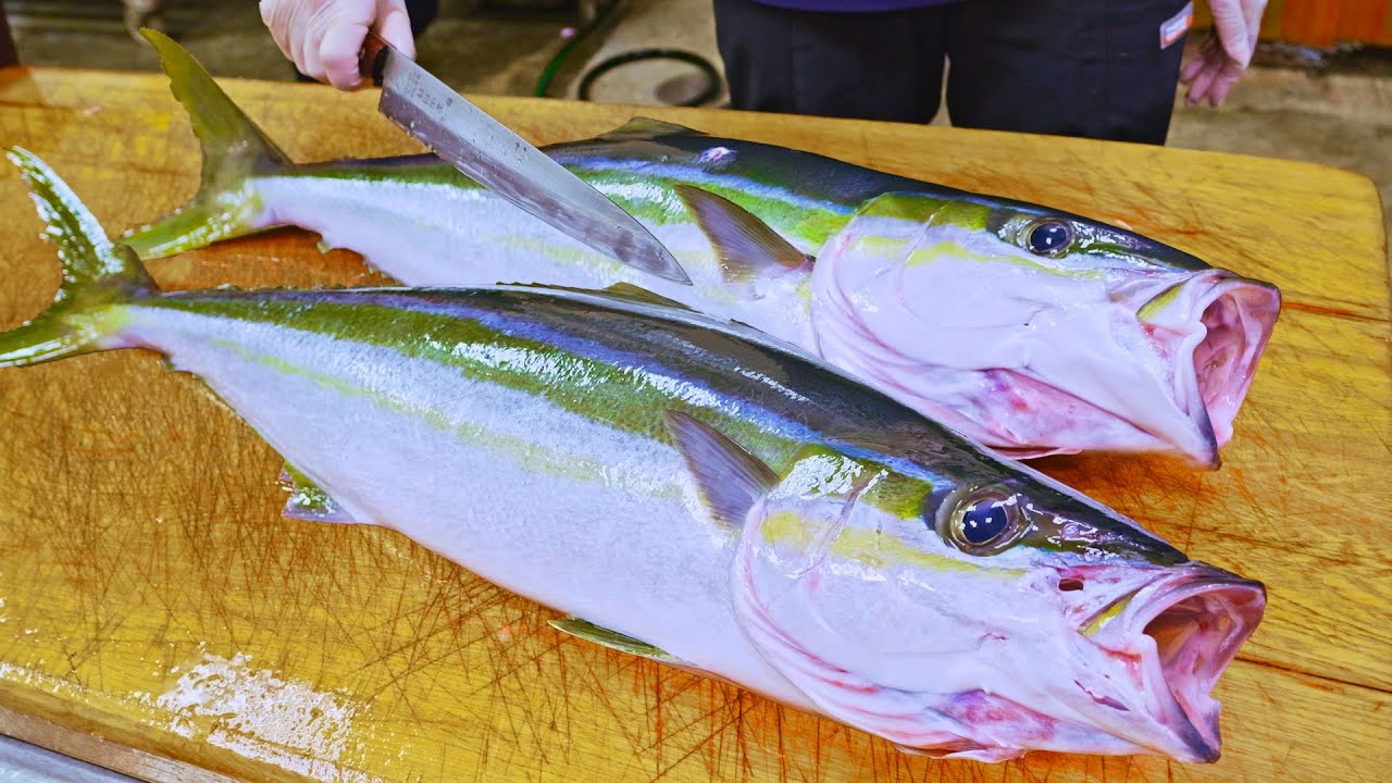 Amazing！Rainbow Runner Fish Cutting Skills, Crispy Fish Fry/厚甲！雙帶鰺 (海草、拉侖)切割技巧, 酥脆魚排, 樹子蒸魚