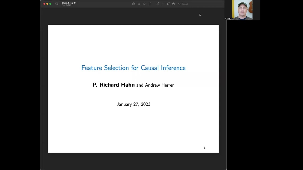 P Richard Hahn Seminar - Feature selection for Causal Inference