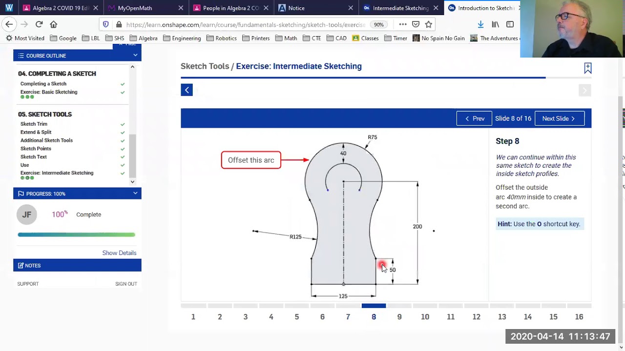 Onshape Fundamentals: CAD - Intermediate Sketching Exercise