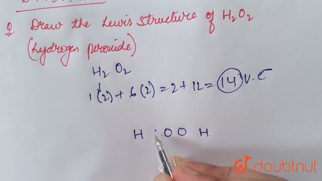 Draw the lewis structure of H_(2)O_(2) (hydorgen peroxide )  | 12 | CHEMICAL BONDING AND MOLECUL...