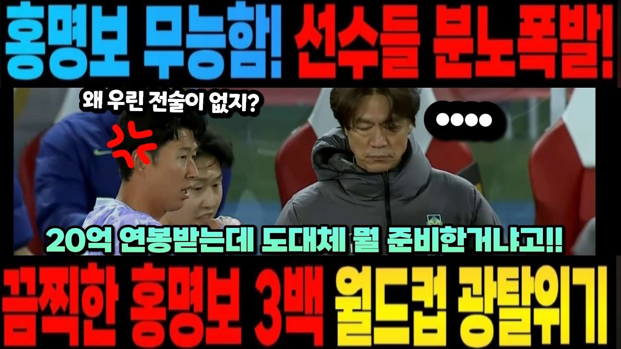 홍명보 무능함! 선수들 분노폭발!도대체 뭘 준비했냐고!끔찍한 홍명보 3백 한국축구 멸망 (오스트리아 한국 한국 2연패 ㄷㄷ)