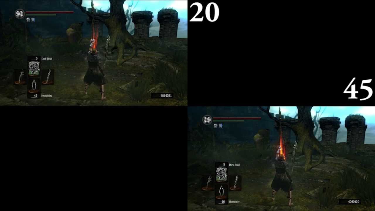 Dark Souls: Dark Bead 20 DEX vs 45 DEX