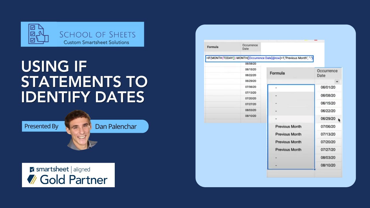 Using an IF Statement to Identify Dates from the Previous Month | Smartsheet Tutorial