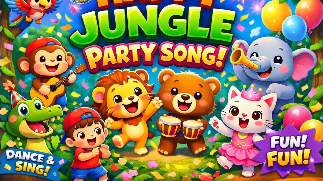 Happy Happy Jungle Party 🎉 | Kids Cartoon Song | Nursery Rhymes for Children
