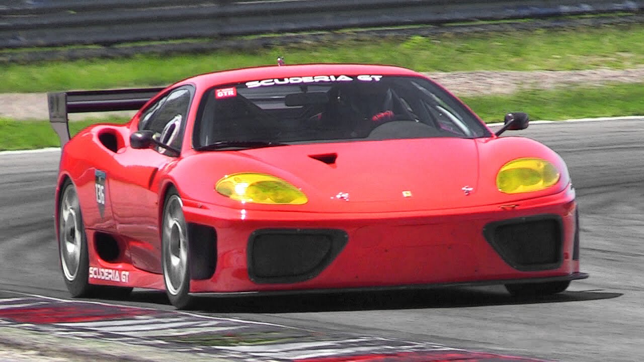 Ferrari 360 GTC Driving On Track - How A Ferrari GT Race Car Should Sound Like